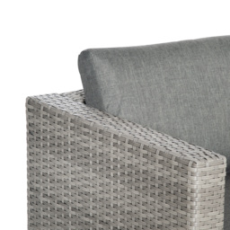Outsunny PE Rattan Sofa Set Rattan Corner Sofa, 3 Pieces Outdoor Patio Wicker Conversation Chaise Lounge w/ Tempered Glass Table-top & Cushion Grey - thumbnail 8