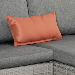 Outsunny PE Rattan Sofa Set Rattan Corner Sofa, 3 Pieces Outdoor Patio Wicker Conversation Chaise Lounge w/ Tempered Glass Table-top & Cushion Grey - thumbnail 7