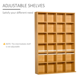 HOMCOM CD Storage Unit, DVD Storage Shelf Rack Media Storage Unit Shelves Racks Wooden Bookcase Display Unit with 4 Adjustable Shelves Wood - Aosom UK - thumbnail 5