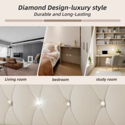 3 Seater Upholstered Bed, Pull Out Sofa Bed with Removable Trundle & Fast Charging Ports, Velvet Fabric, Beige - Aosom UK - thumbnail 8