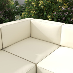 Outsunny 5-Piece Garden Sofa Set with Cushions, Aluminium Garden Furniture Sets with Glass Top Coffee Table, Patio Sectional Furniture Set, for Patio & Deck, Gold Tone - thumbnail 7