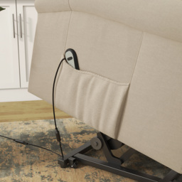 HOMCOM Electric Recliner Armchair for Elderly with Remote Control, Fabric Riser Recliner Chair, Beige - Aosom UK - thumbnail 9
