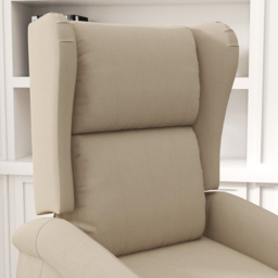 HOMCOM Electric Recliner Armchair for Elderly with Remote Control, Fabric Riser Recliner Chair, Beige - Aosom UK - thumbnail 8