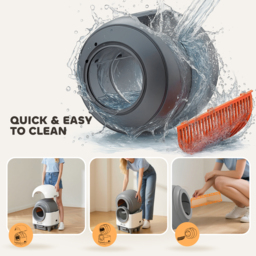 PawHut 80L Extra Large Self Cleaning Cat Litter Tray with APP Control, Safety Protection, Odor Removal, Rubbish Bag for Multiple Kittens - thumbnail 8