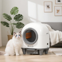 PawHut 80L Extra Large Self Cleaning Cat Litter Tray with APP Control, Safety Protection, Odor Removal, Rubbish Bag for Multiple Kittens - thumbnail 2