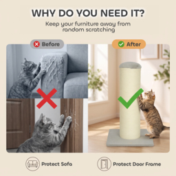 PawHut Cat Scratching Post, 76cm Tall Scratch Post for Indoor Kittens, Cat Scratcher with Stable Base - thumbnail 7