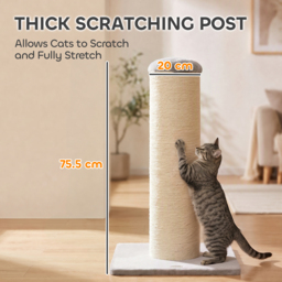 PawHut Cat Scratching Post, 76cm Tall Scratch Post for Indoor Kittens, Cat Scratcher with Stable Base - thumbnail 4