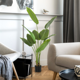 HOMCOM 160cm Tall Artificial Bird of Paradise Plant, Faux Banana Leaf Tree with PEVA Leaves and Flocking, Decorative Palm Tree in Pot for Home Office Decor, Green - thumbnail 7