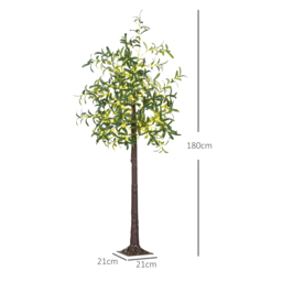 HOMCOM 6ft Olive Tree Light with 300 Warm White LED Lights, Artificial Tree for Indoor, Party, Wedding, Christmas, Home Decoration, Green - Aosom UK - thumbnail 3