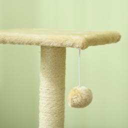 PawHut 72cm Cat Tree, Indoor Scratching Post with Pad, Sturdy and Comfortable, Cream White - Aosom UK - thumbnail 7