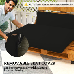 Outsunny 2 Seater Pallet Furniture Cushions Pallet Cushions, UPF20+ 220gsm Fabric, 20 cm Thick Outdoor Seat Pads, Black - thumbnail 6