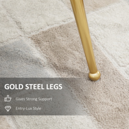 HOMCOM Shell Luxe Velvet Accent Chair, Modern Living Room Chair with Gold Metal Legs for Living Room, Bedroom, Home Office, Set of 2, Grey - Aosom UK - thumbnail 4