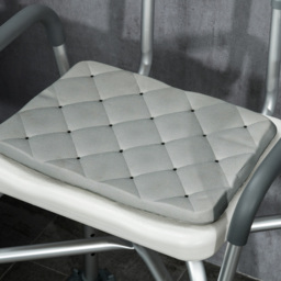 HOMCOM Shower Stool: Adjustable Aluminium Bath Chair with Backrest, Armrests, Detachable Padded Seat, Non-Slip, Whitewater - thumbnail 9