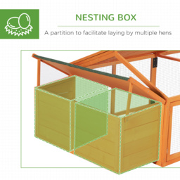 PawHut Wooden Chicken Coop with Nesting Box, Openable Roof, for 4-8 Chickens, Ducks, Orange - Aosom UK - thumbnail 7