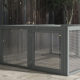 PawHut Wooden Folding Rabbit Hutch, Grey - Aosom UK - thumbnail 8