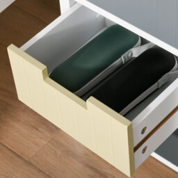 HOMCOM 3 Drawer Storage Tower, Wooden Top Dresser Chest, Organizer Unit for Bedroom, Nursery, Hallway - Aosom UK - thumbnail 7