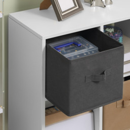 HOMCOM Freestanding 4 Cube Storage Cabinet Unit w/ 2 Fabric Drawers Handles Home Office Organisation Shelves Furniture 54.5L x 24W x 69.5H cm - thumbnail 7