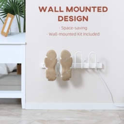 HOMCOM 2 Pairs Electric Shoe Dryer, Wall Mounted Shoe Warmers with Constant Temperature for Boots, Leather Shoes, Socks, White - thumbnail 6