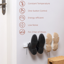 HOMCOM 2 Pairs Electric Shoe Dryer, Wall Mounted Shoe Warmers with Constant Temperature for Boots, Leather Shoes, Socks, White - thumbnail 4