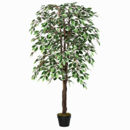 Outsunny 160cm/5.2FT Artificial Ficus Silk Tree with Nursery Pot, Decorative Fake Plant, for Indoor Outdoor Décor