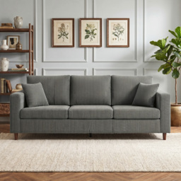HOMCOM 3 Seater Sofa with Wide Seat, Corduroy Fabric Couch with Deep Seat, Spring Cushion, Light Grey - thumbnail 8