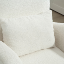HOMCOM Teddy Fleece Accent Chair - Cream White - thumbnail 9