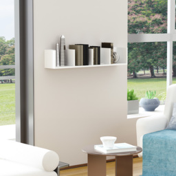 HOMCOM Wall Mount 84 CD / 56 DVD/Blu-ray/ Media Storage Rack 4 Cubes, Wooden Shelf Organiser Unit Bookcase Display, Set of 2, White - thumbnail 7
