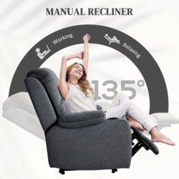 HOMCOM Microfibre Manual Reclining Armchair, with Footrest, Manual Recliner with Cat Scratch Resistant Material, Black - Aosom UK - thumbnail 4