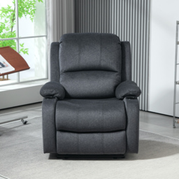 HOMCOM Microfibre Manual Reclining Armchair, with Footrest, Manual Recliner with Cat Scratch Resistant Material, Black - Aosom UK - thumbnail 8