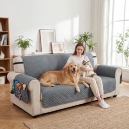 PawHut Waterproof Sofa Cover 3 Seater, Soft Couch Cover for Dogs Cats Pets, Non Slip Sofa Slipcoevr with Elastic Straps - thumbnail 2