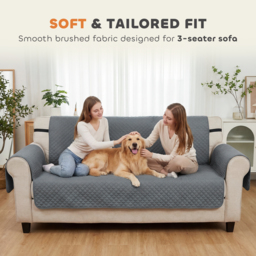 PawHut Waterproof Sofa Cover 3 Seater, Soft Couch Cover for Dogs Cats Pets, Non Slip Sofa Slipcoevr with Elastic Straps - thumbnail 7