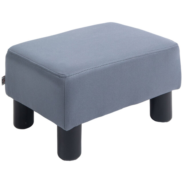 HOMCOM Compact Footstool, Small Foot Rest Chair with Legs for Home Office, 40 x 30 x 24cm, Grey - Aosom UK - image 1