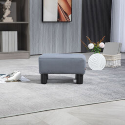 HOMCOM Compact Footstool, Small Foot Rest Chair with Legs for Home Office, 40 x 30 x 24cm, Grey - Aosom UK - thumbnail 8