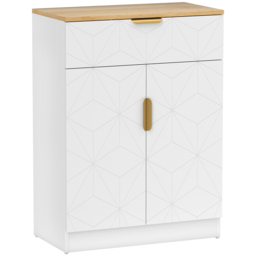 HOMCOM Sideboard Storage Cabinet, Modern Storage Cupboard with Drawer and Adjustable Shelf for Living Room, Kitchen, Dining Room, Entryway, White - thumbnail 1