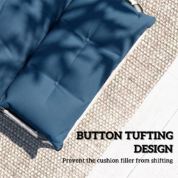 Outsunny Set of Two 190 x 56cm Sun Lounger Cushions - Navy Blue - thumbnail 6