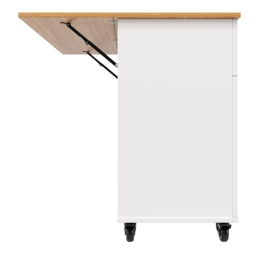 Rolling Mobile Kitchen Island with Drawers, Storage Cabinet, Multi-Functional Utility Cart with Drop Leaf, 133L x 70W x 88H cm, White - Aosom UK - thumbnail 9
