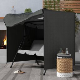 Outsunny Patio Swing Chair Cover 600D Oxford, Waterproof Anti-UV Outdoor Furniture Rain Protector, Dark Grey, 177L x 114W x 152H cm - thumbnail 8