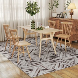 HOMCOM Modern Area Rug, Triangle Pattern Non-Slip Washable Rug, Chenille Floor Carpet for Living Room, Bedroom, Dining Room, Home Office, 290 x 200 cm, Brown - thumbnail 9