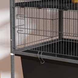 PawHut 5 Levels Rolling Small Animal Cage with Non Slip Ramps, Slide Out 16cm Deep Tray, 88 x 48 x 150.5cm, Dark Grey - thumbnail 8
