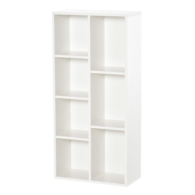 HOMCOM Seven-Cube Bookcase - White Wood Effect - Aosom UK - image 1