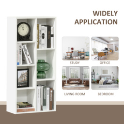 HOMCOM Seven-Cube Bookcase - White Wood Effect - Aosom UK - thumbnail 4