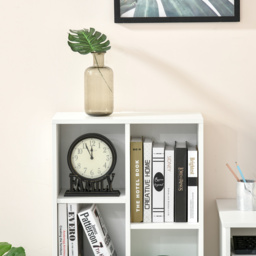 HOMCOM Seven-Cube Bookcase - White Wood Effect - Aosom UK - thumbnail 8