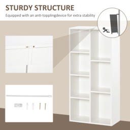 HOMCOM Seven-Cube Bookcase - White Wood Effect - Aosom UK - thumbnail 6