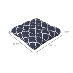 Outsunny Replacement Cushions: 4-Piece Indoor Outdoor Seat Pads with Ties for Patio Chairs, Blue - Aosom UK - thumbnail 3