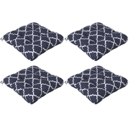 Outsunny Replacement Cushions: 4-Piece Indoor Outdoor Seat Pads with Ties for Patio Chairs, Blue - Aosom UK