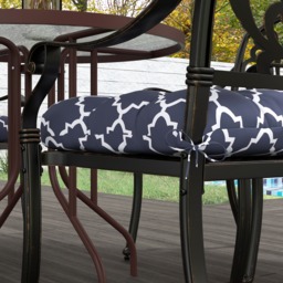 Outsunny Replacement Cushions: 4-Piece Indoor Outdoor Seat Pads with Ties for Patio Chairs, Blue - Aosom UK - thumbnail 9