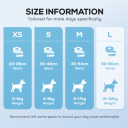 PawHut Dog Diapers Super Absorbent Leak-Proof Dog Nappies for Male Dogs Size L 62-80 cm Waist - thumbnail 6