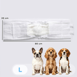 PawHut Dog Diapers Super Absorbent Leak-Proof Dog Nappies for Male Dogs Size L 62-80 cm Waist - thumbnail 3