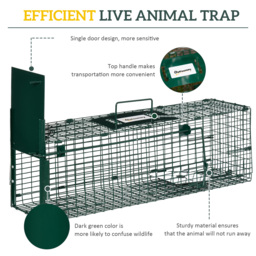 Outsunny Metal Rat Trap with Single Door, for Small Animals, Dark Green - thumbnail 6