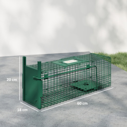 Outsunny Metal Rat Trap with Single Door, for Small Animals, Dark Green - thumbnail 3